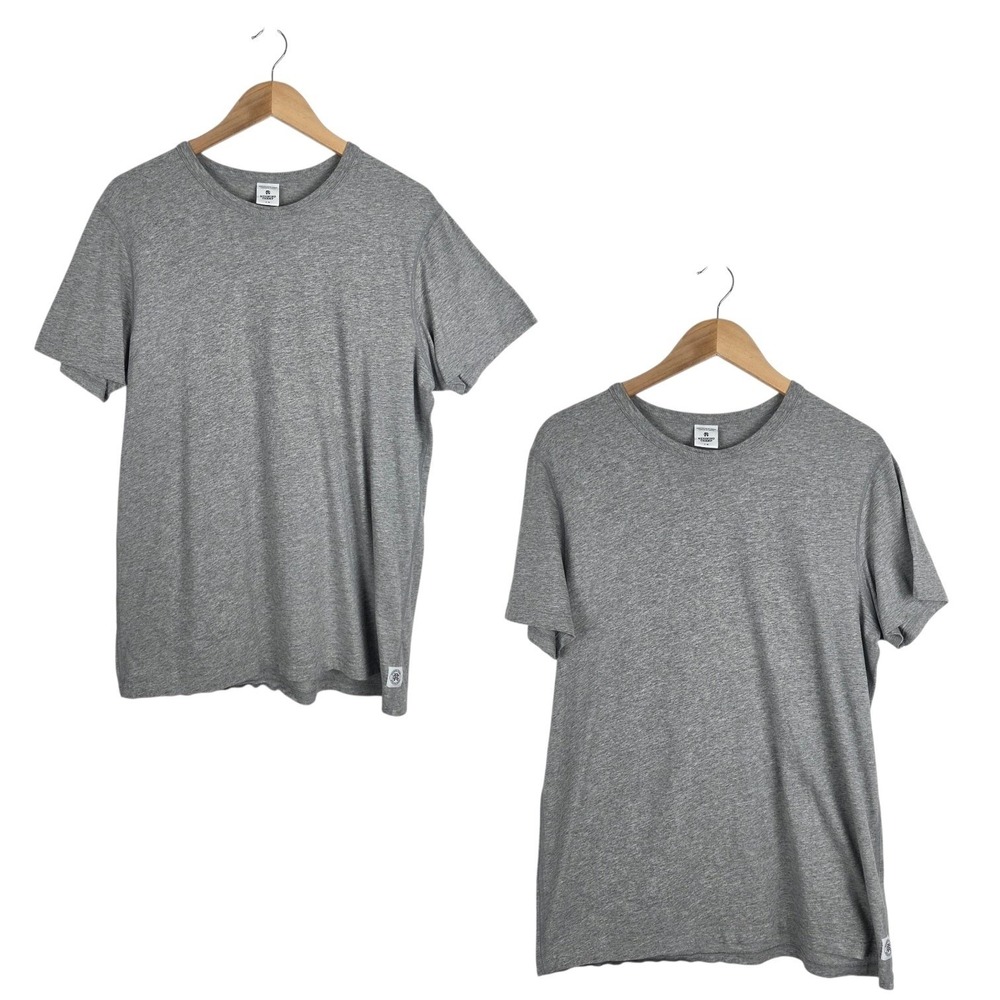 Reigning Champ Mens Gray Pima Cotton Crewneck T-Shirt 2 Piece Bundle Large